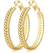 Senteria Large 925 Sterling Silver Hoop Earrings for Women Lightweight Thick Silver Hoop Earrings...