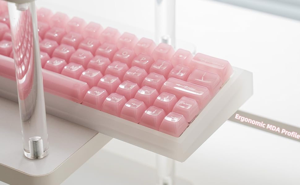 Pink MDA Transparent Keycaps
