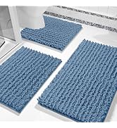 Yimobra Bathroom Rugs Sets 3 Piece, Fluffy Plush Chenille Baht Room Mats Set with Toilet Rug U Sh...