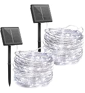 Brightown Outdoor Solar String Lights, 2 Pack 33 Feet 100 Led Solar Powered Fairy Lights with 8 M...