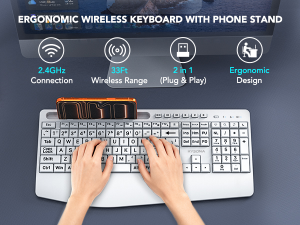 large print wireless keyboard