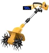 Cordless Tiller Cultivator Compatible with Dewalt 20V Battery(No Battery) 360RPM Electric Garden ...