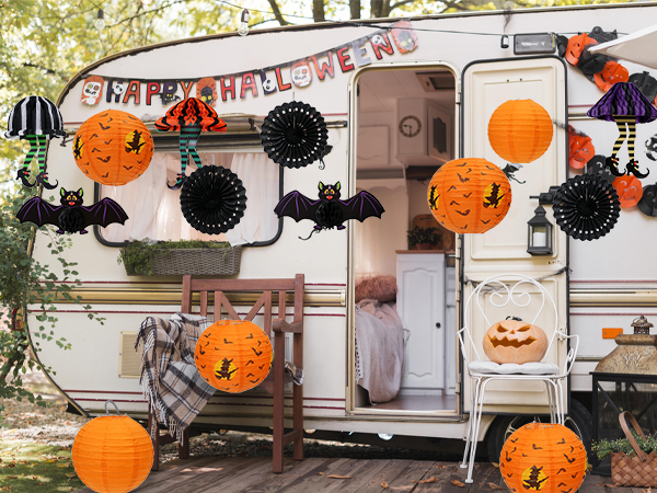 witch bat paper lantern decor