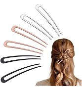 hisial 6Pcs Metal French Hair Pins for Women U Shape Sticks 3.9 Inch Vintage Fork for Hairstyle A...