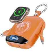 citicr Portable Charger 10000mAh w/Built-in Cables & iWatch Charger Orange | Fast charging, Built...