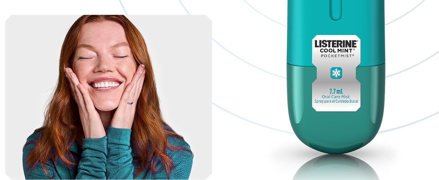 Listrine on the go, instant fresh breath, eliminates 99% of bad breath germs, cool mint pocketmist
