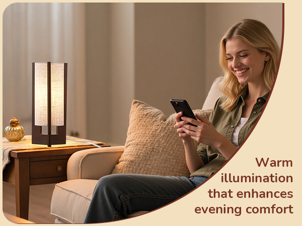 Small Wood Table Lamp for Living Room
