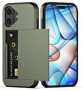 Nvollnoe Compatible with iPhone 17 Case with Card Holder Dual Layer Heavy Duty Protective Shockpr...
