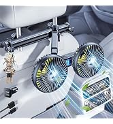 xuenair Car Fan for Backseat Kids Baby Dog, Dual Head Battery Powered Fan for Car Seat Headrest S...