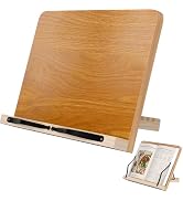 Book Stand,8 Adjustable Height Holder Tray with Elastic Page Paper Clips for Textbook/Cookbook/Mu...