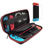 Hestia Goods Switch Case and Tempered Glass Screen Protector Compatible with Nintendo Switch - De...