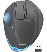 Wireless Trackball Mouse, Ergonomic Bluetooth Rechargeable Computer Mouse, Backlit Rollerball Thu...