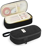 Zzrywuty Corduroy Pencil Pouch, Large Capacity Black Pencil Pouch with Multiple Pockets, Personal...