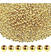 TOAOB 500pcs 18K Gold Filled Spacer Beads for Jewelry Bracelets Making 4mm Round Spacer Loose Bal...