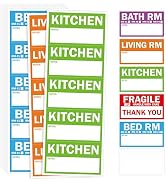 300PCS Home Moving Labels, 5 Color Coding Labels Packing Box Stickers with 50 Fragile Stickers & ...