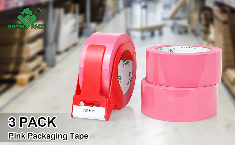 pink Packaging Tape 1.88 Inches x 55 Yards,Industrial