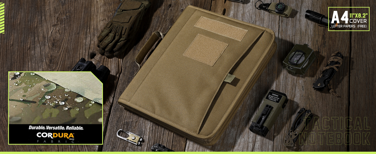 LIVANS Tactical Notebook Padfolio Ring Binders