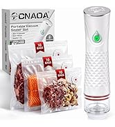 CNAOA Compact Vacuum Sealer with 30 3rd-Generation Upgraded Reusable High Seal Bags, Powerful Han...
