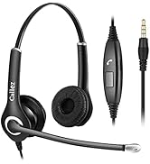 Callez 3.5mm Cell Phone Headset with Microphone Noise Cancelling for iPhone Samsung Smartphones T...