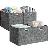 Posprica 13x15x13in Collapsible Storage Bins, Fabric Foldable Cube Storage Boxes, Decorative Stor...