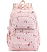 Phaoullzon Girls High Middle School Coquette Backpack for Teen Kawaii Bows Bookbag College Daypac...