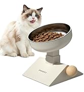 Ipawspace Raised Cat Bowl,Elevated Cat Bowl Stand with 3-Level Height,White | 5.6''/6.2''/6.8'' H...