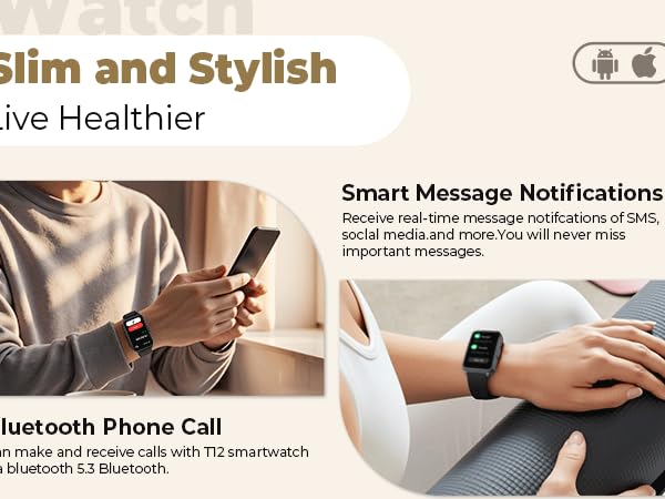 This smart band is seamlessly compatible with iOS and Android smartphones