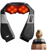 RIKE Neck Massager for Pain Relief Deep Tissue, Shiatsu Shoulder Massager with Heat, Corded Elect...