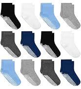 Tphon Toddler Socks, Baby Non Slip Socks for Boys Girls 12 Pairs Kids Infants Children Sock 6M-10...