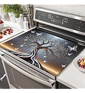 HOMETITUTE Stove Top Covers Pad 28 x 20 inches Silver Tree of Life Kitchen Dish Drying Mat Tree a...