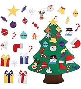 CCINEE Felt Christmas Tree,3.2 FT DIY Christmas Tree with 32PC Detachable Ornaments Wall Decor fo...