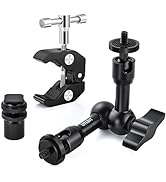 UTEBIT 7 inch Adjustable Articulating Magic Arm and Super Clamp, with 1/4" and 3/8" Thread, Artic...