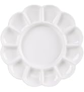 MEEDEN 12-Well Ceramic Paint Palette, Porcelain Paint Palette Tray, Artist Watercolor Mixing Pale...