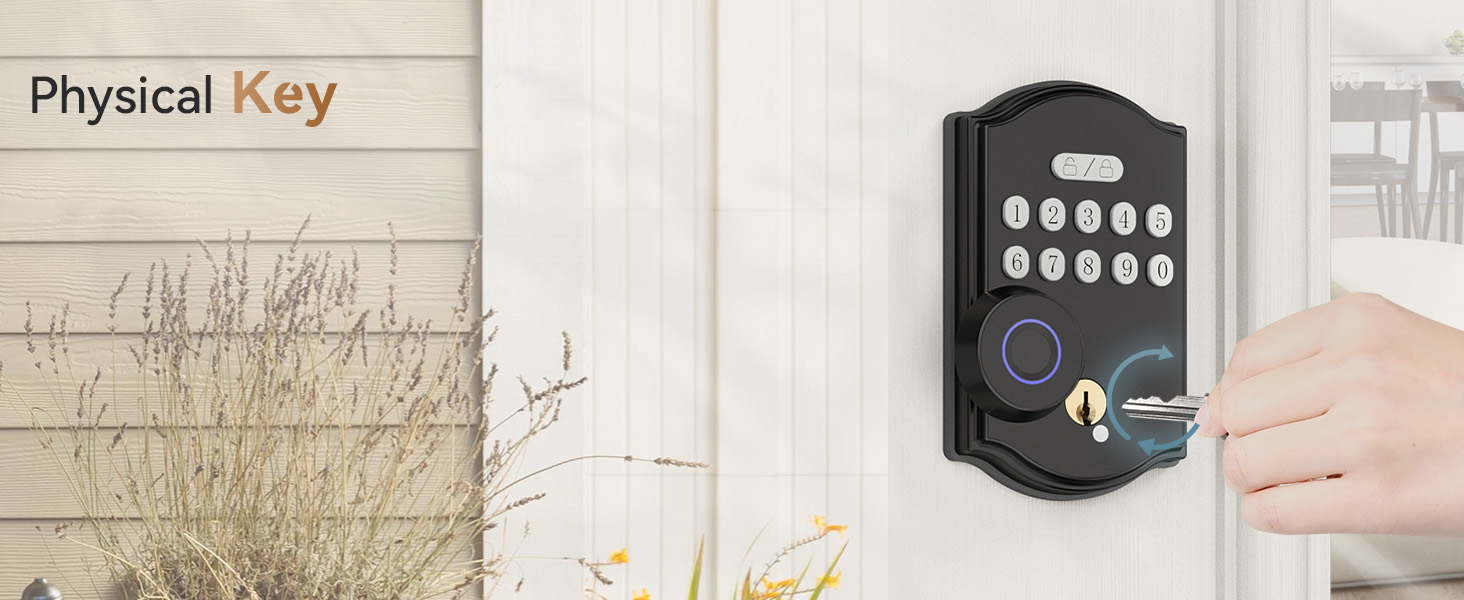 keypad door lock with handle