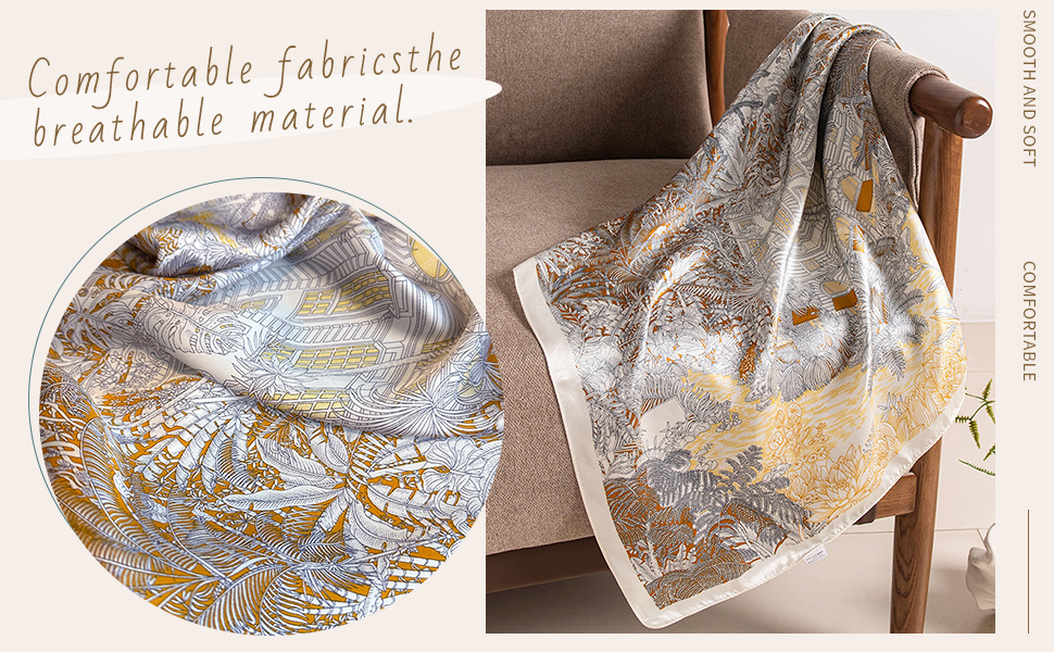 Silk Feeling Bandana Scarf for Women Square Head Hair Neck Satin Scarves Wraps