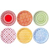 Tyzarglef Colored Paper Plates for Party Supplies, 60 Count Multicolor Disposable Dessert Cake Pl...