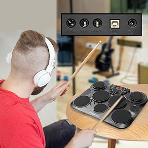 Electronic Table Digital Drum Kit Top w/ 7 Pad Digital Drum Kit