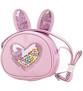 Kawaii Crossbody Purse Shoulder Handbag Rabbit Wallet Cute Purse for Girls Birthday Gifts Glitter...