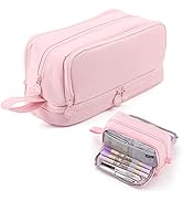 MAMUNU Large Capacity Pencil Case 4 Compartments, Pencil Case with Zipper Portable Handle, Aesthe...
