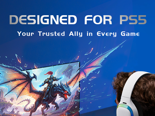 wireless gaming headset for ps5 with mic low latency bluetooth gaming headphones