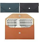 3 PCS PU Leather Cash Envelope Wallet, Anglecai Money Pouch Envelope Wallet | PU Leather Budget E...