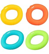 uxcell Hand Grip Strengthener, 4 Level: 30/40/50/60Lbs Silicone Rings Fingers Forearms Exercises ...
