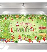 Mocsicka Merry Christmas Backdrop Green Cartoon Funny Christmas Tree Background Christmas Party G...