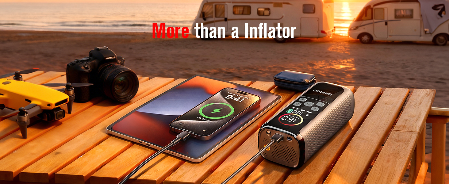 Tire Inflator with Power Bank