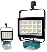 T-SUN 60W Work Light for 18V/20V Battery, Cordless Portbale Led Light with 2 Modes, USB & Type C ...