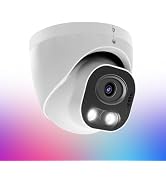 Tennoz 8MP 4K PoE IP Security Camera, H.265 Smart Dual Light Turret Dome Camera, Support Color Ni...