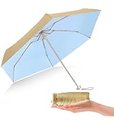 ESUFEIR Mini Travel Sun Umbrella for Purse-Small Compact UV Umbrella UV Blocker-Lightweight Porta...