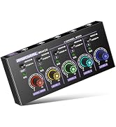 Mini Audio Stereo Mixer 4 Channel 1/4 Inch TSR/TS Audio Input Jack For Line Mixer Stereo/Mono Cut...