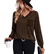 WIHOLL Long Sleeve Shirts for Women V Neck Blouses Dressy Casual Fall Clothes 2026 S-2XL