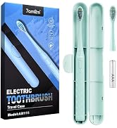 7AM2M Sonic Travel Electric Toothbrush for Adults & Kids, Travel Case&2 Brush Heads, Battery Powe...
